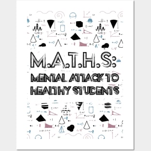 Fasbytes Back to School black 'Maths: Mental Attack to Healthy Students' Posters and Art